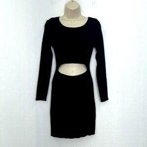House Of Harlow 1960 - NWT Ribbed Long Sleeve Midriff Cutout Mini Dress Size M